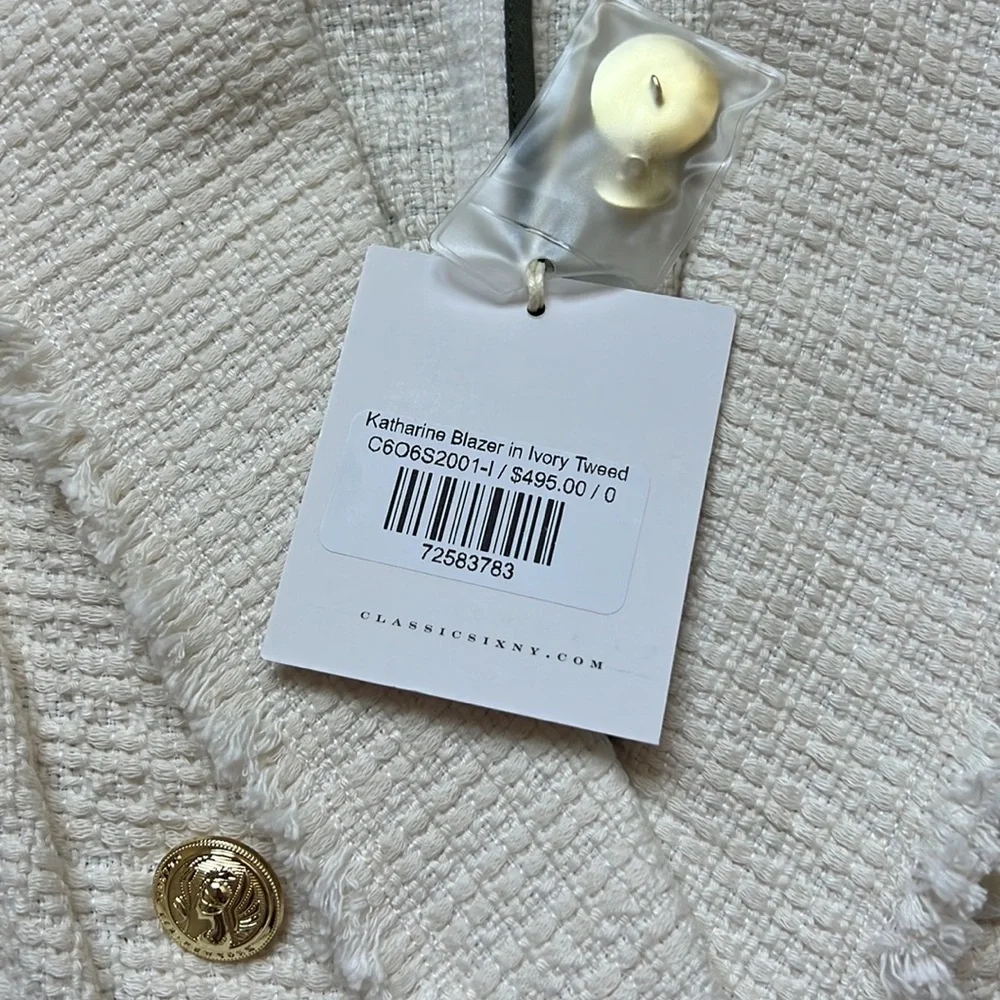 Classic Six Katharine Blazer in Ivory Tweed - Picture 4 of 7